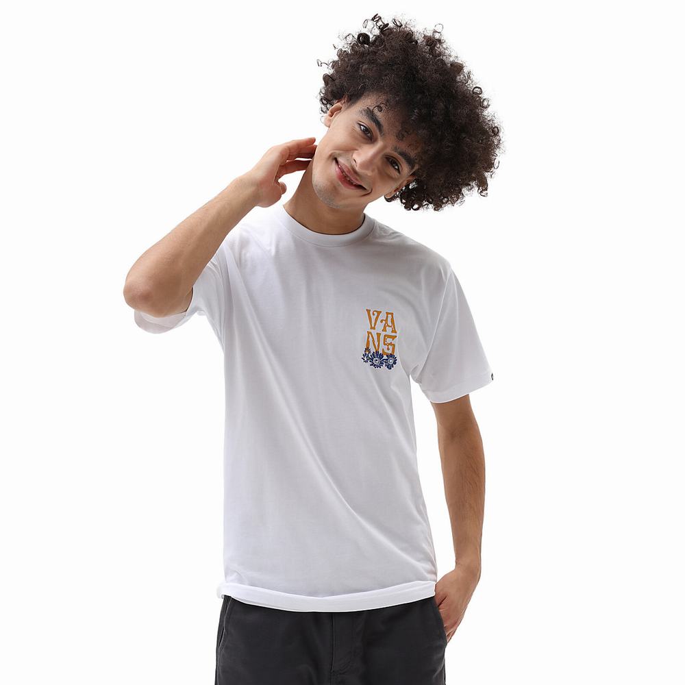 Men's Vans OG Skull Trip T Shirts White | USA58639