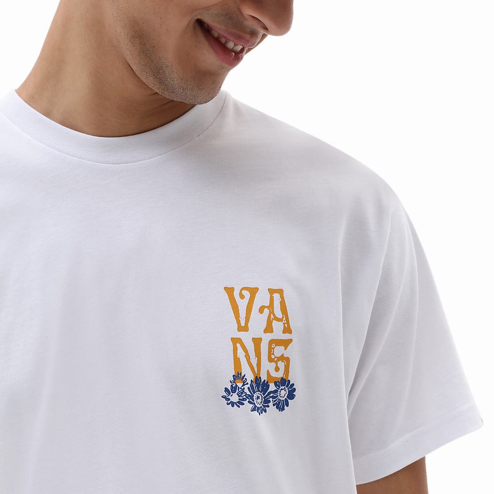 Men's Vans OG Skull Trip T Shirts White | USA58639