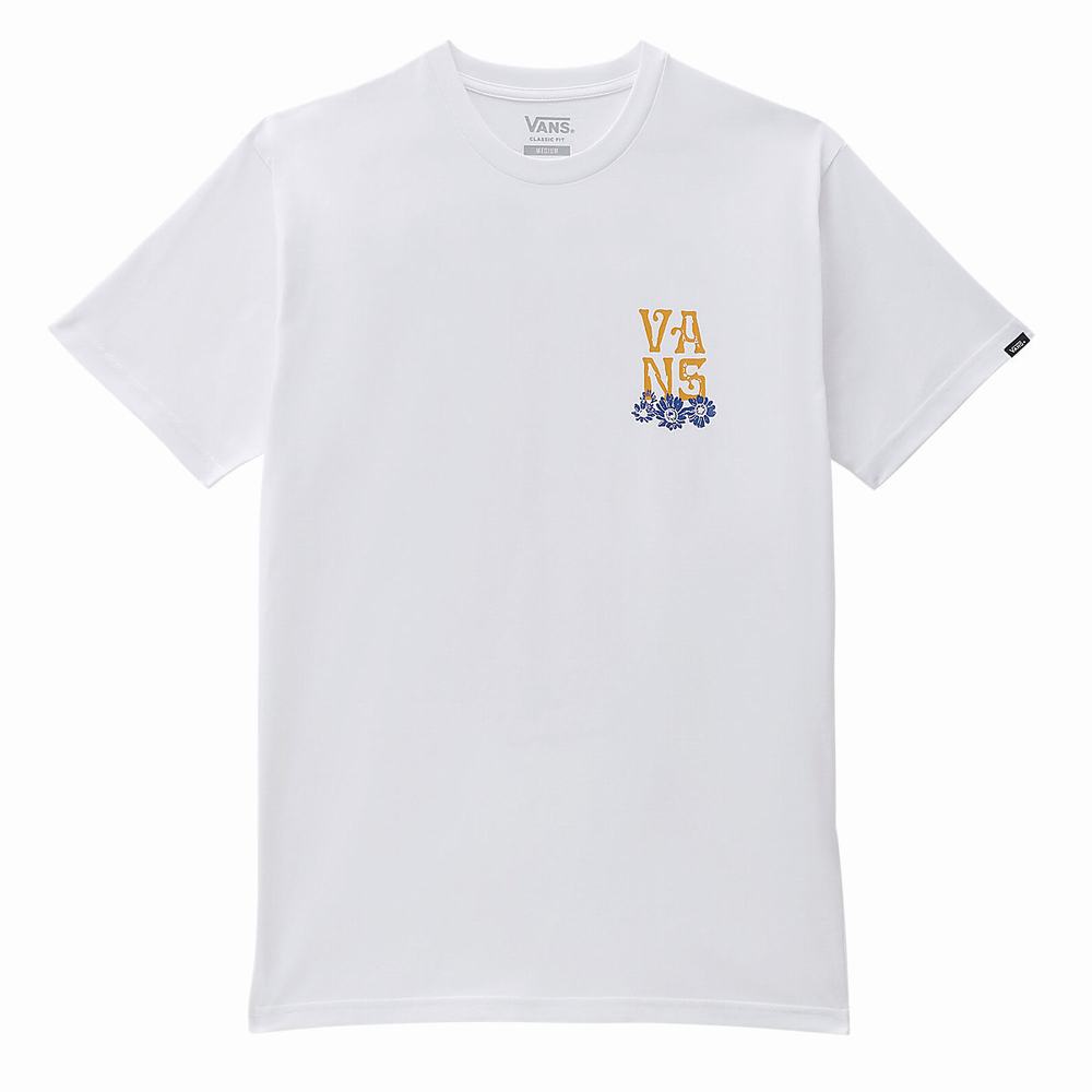 Men's Vans OG Skull Trip T Shirts White | USA58639