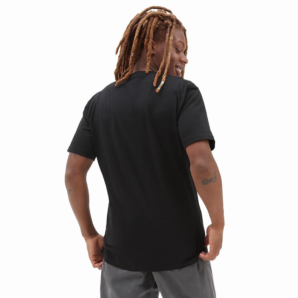 Men's Vans OTW Classic Front T Shirts Black / White | USA95368