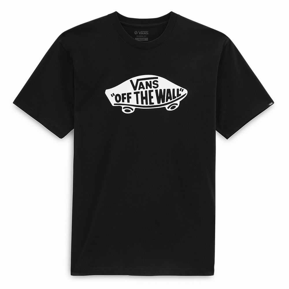 Men's Vans OTW Classic Front T Shirts Black / White | USA95368