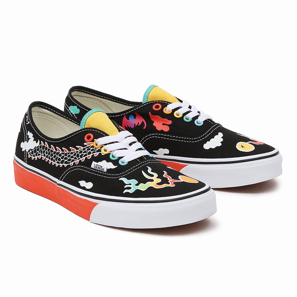 Men\'s Vans OTW Gallery Authentic Sneakers Black / Multicolor | USA61072