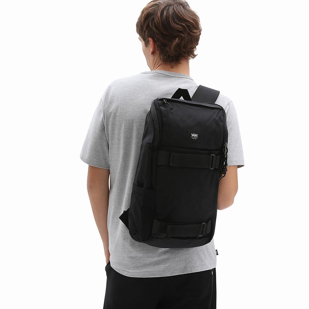 Men's Vans Obstacle Skatepack Backpacks Black | USA04372