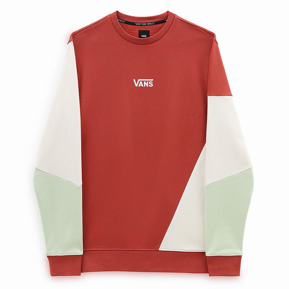 Men's Vans Off Set Crew Sweatshirts Green | USA73109