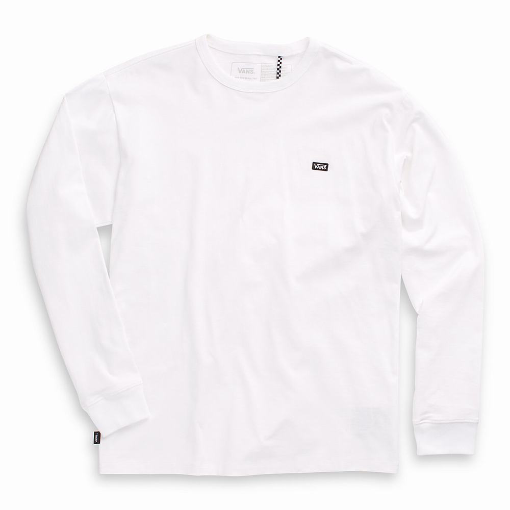 Men's Vans Off The Wall Classic Long Sleeve T Shirts White | USA85930