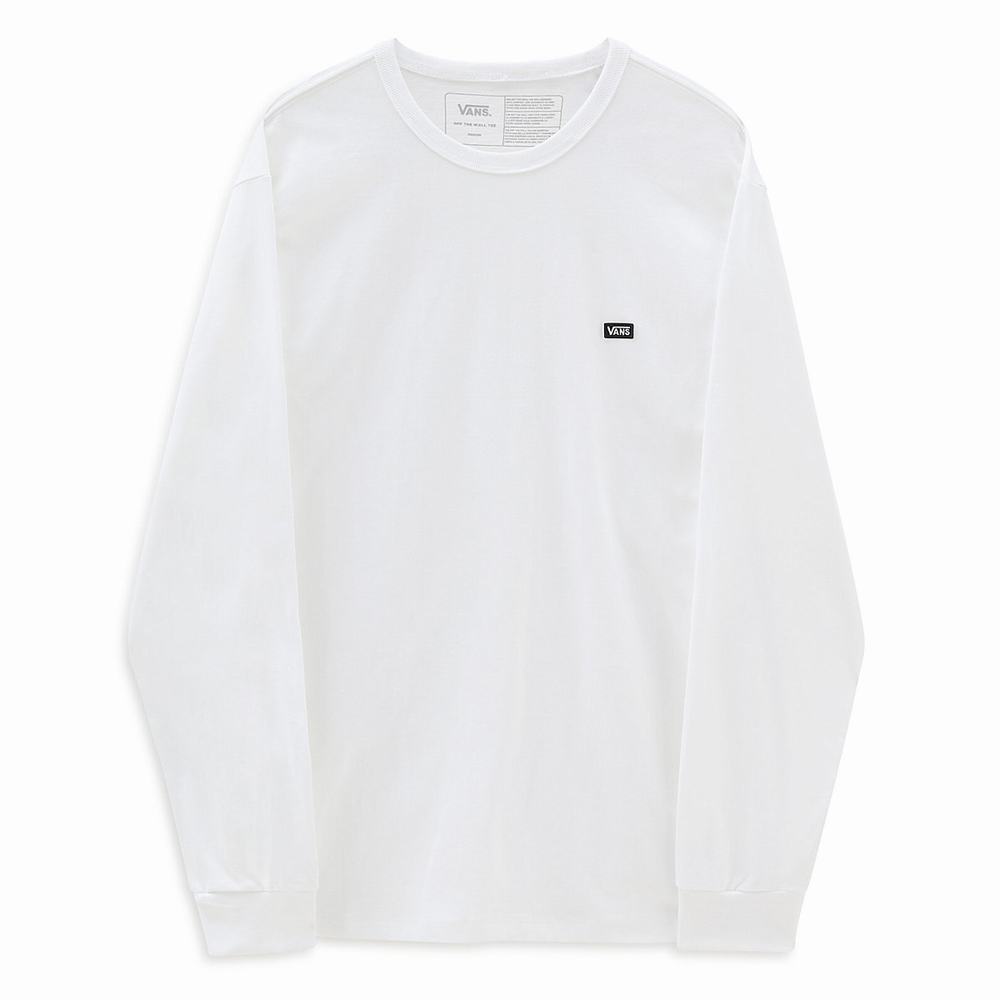 Men's Vans Off The Wall Classic Long Sleeve T Shirts White | USA85930