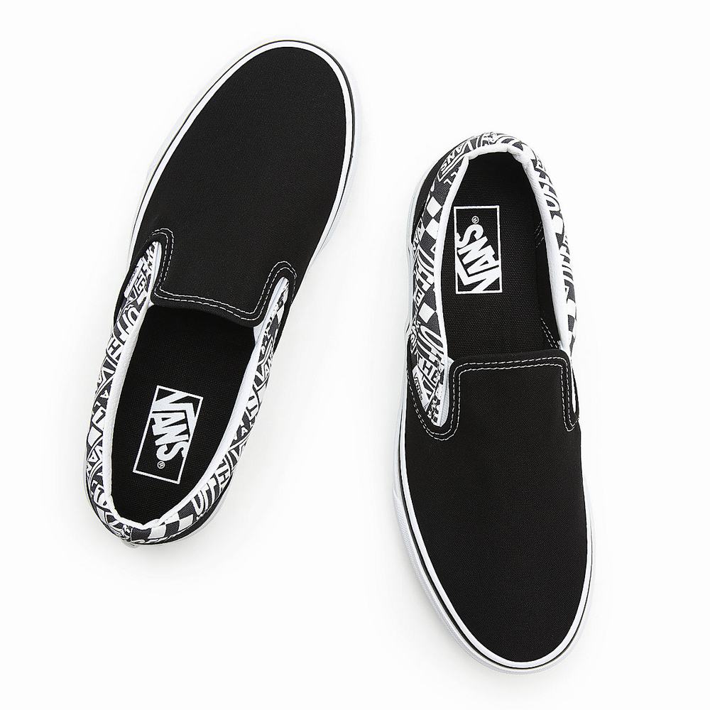 Men's Vans Off The Wall Classic Slip On Shoes Black | USA71906