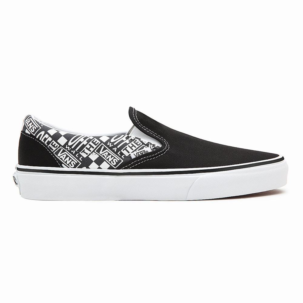 Men's Vans Off The Wall Classic Slip On Shoes Black | USA71906