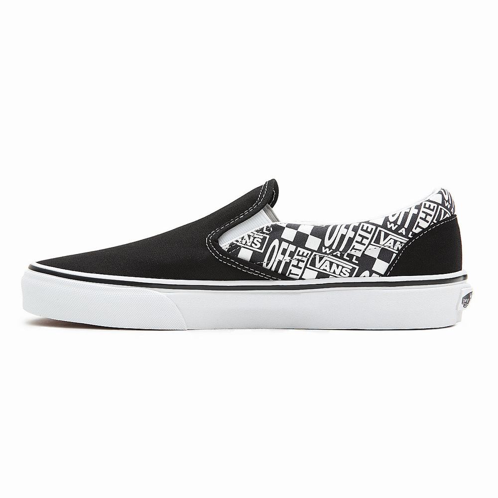 Men's Vans Off The Wall Classic Slip On Shoes Black | USA71906