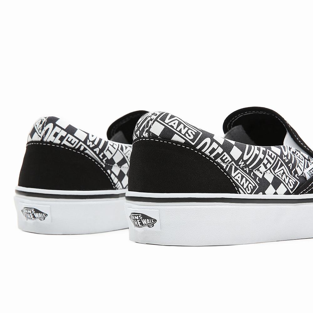 Men's Vans Off The Wall Classic Slip On Shoes Black | USA71906