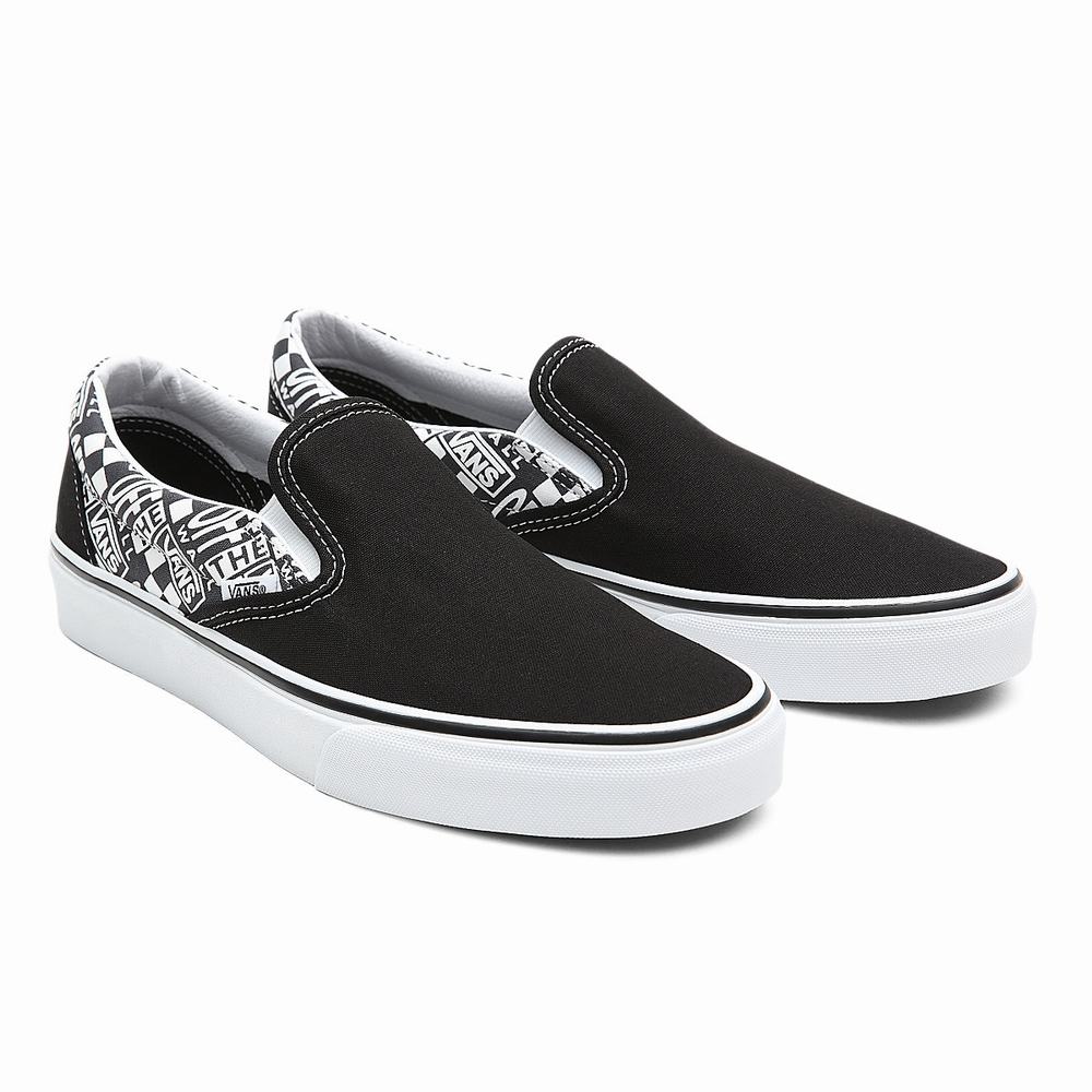 Men\'s Vans Off The Wall Classic Slip On Shoes Black | USA71906