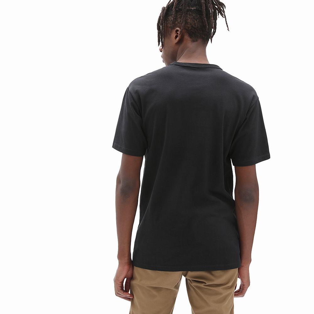 Men's Vans Off The Wall Classic T Shirts Black | USA27369