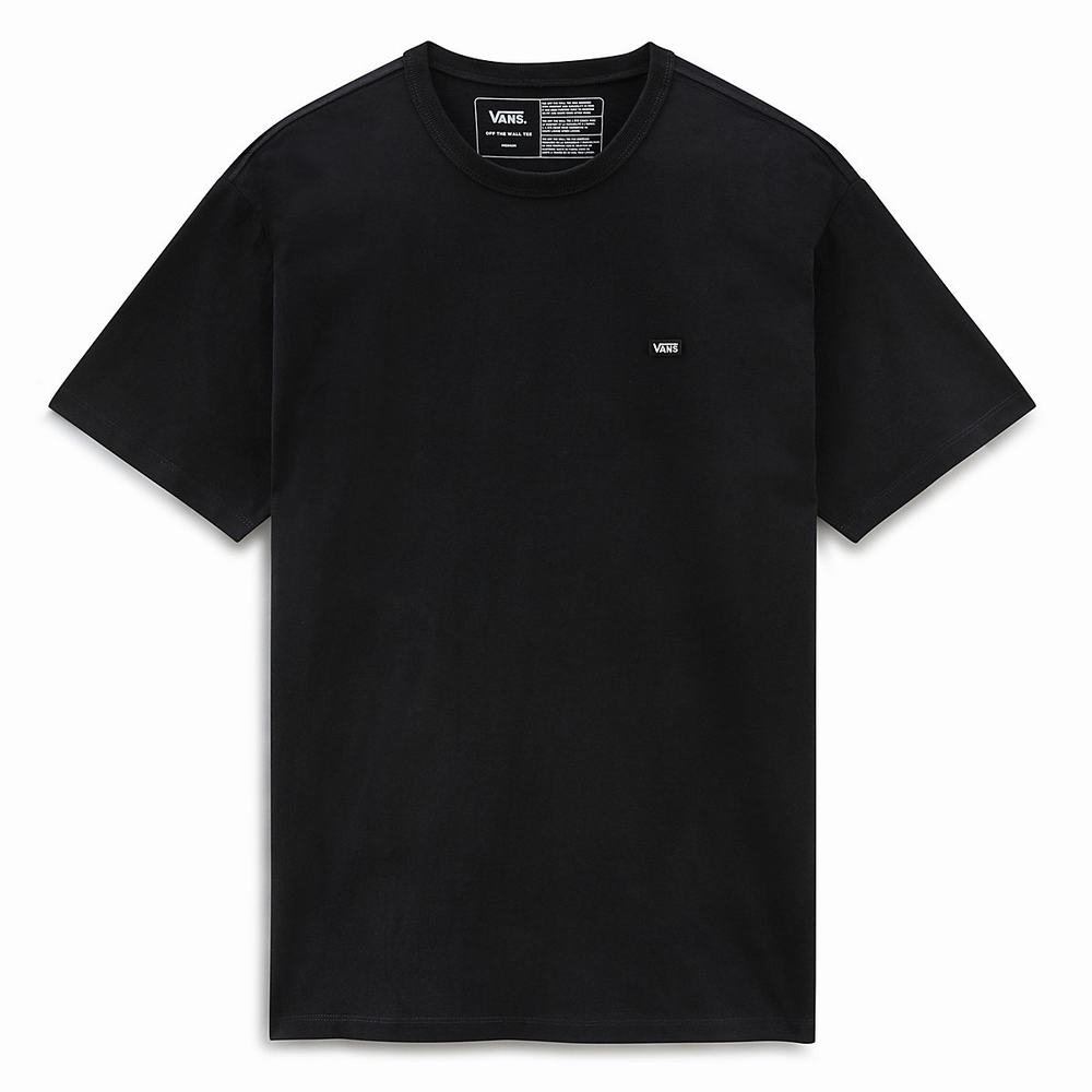 Men's Vans Off The Wall Classic T Shirts Black | USA27369