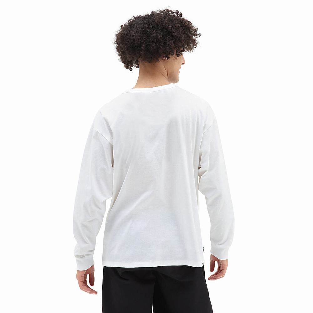 Men's Vans Off The Wall Graphic Loose Long Sleeve T Shirts White | USA02639