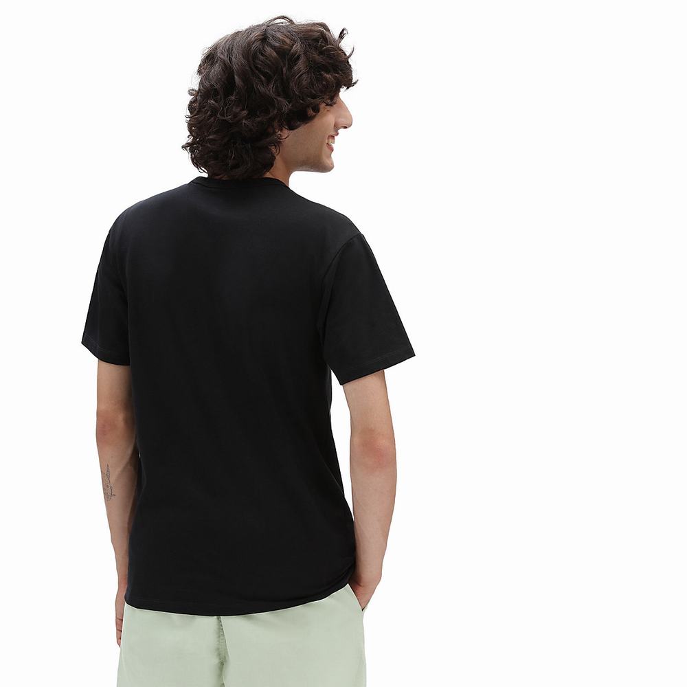 Men's Vans Off The Wall Graphic Pocket T Shirts Black | USA47180