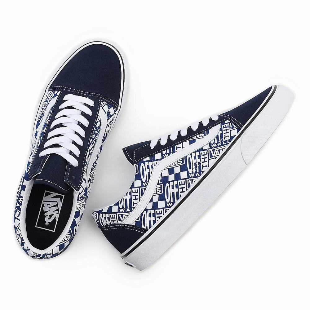 Men's Vans Off The Wall Old Skool Sneakers Blue / Navy | USA65314