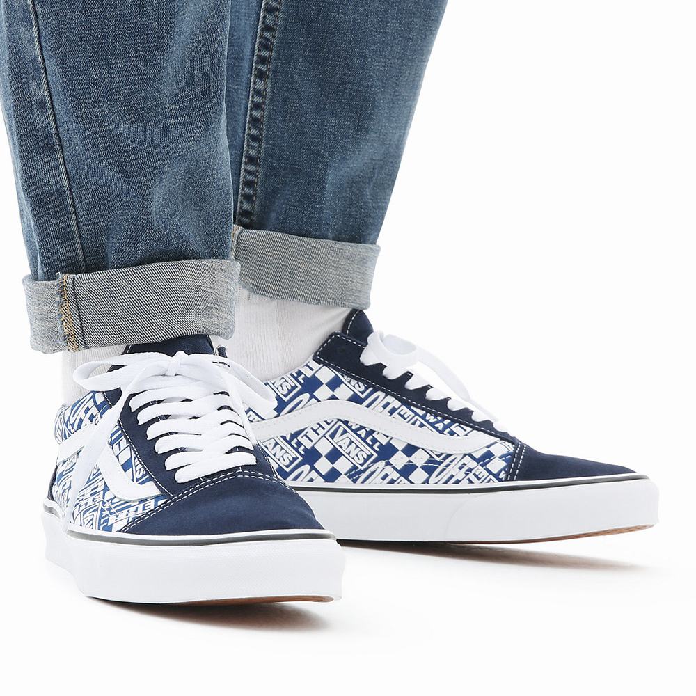 Men's Vans Off The Wall Old Skool Sneakers Blue / Navy | USA65314