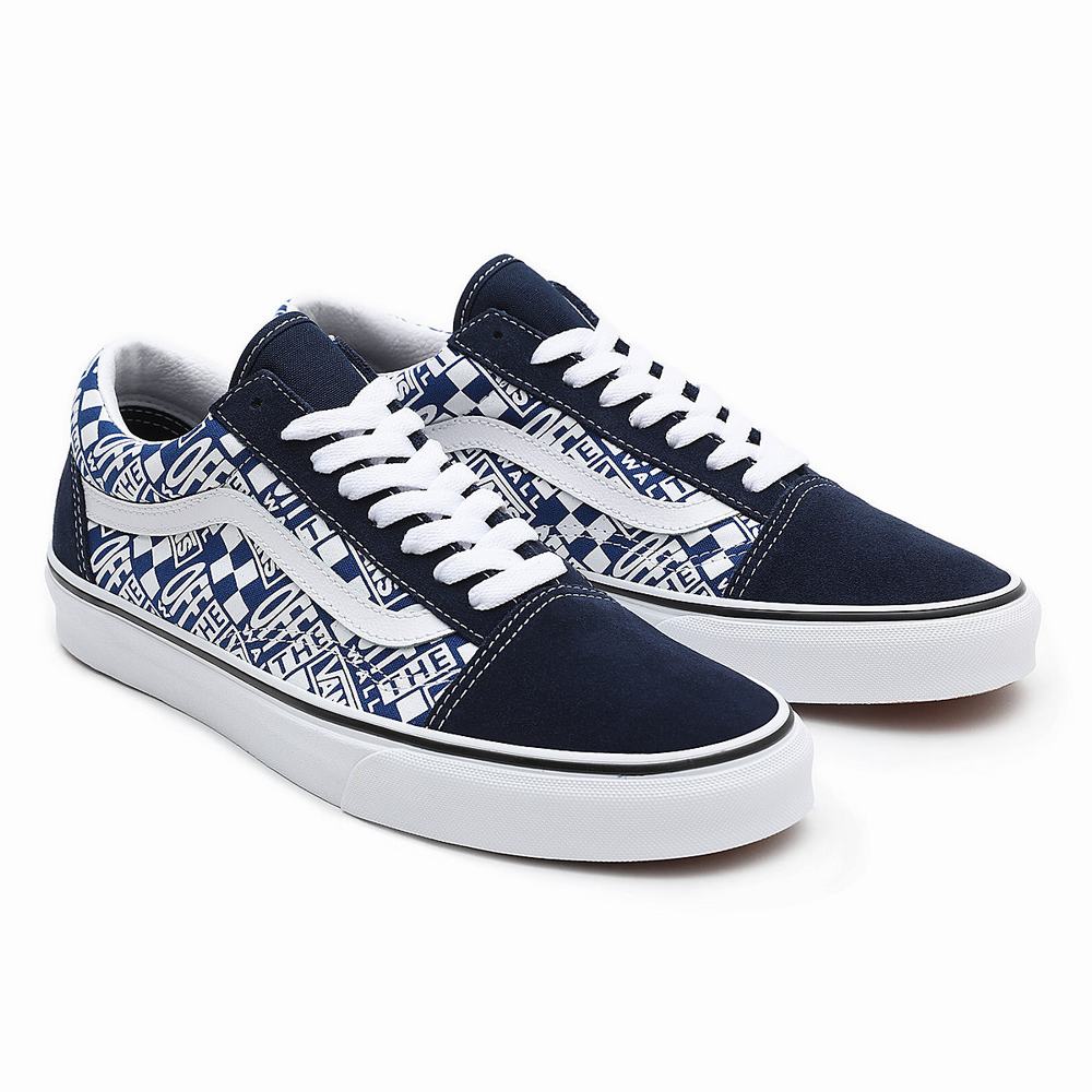 Men\'s Vans Off The Wall Old Skool Sneakers Blue / Navy | USA65314