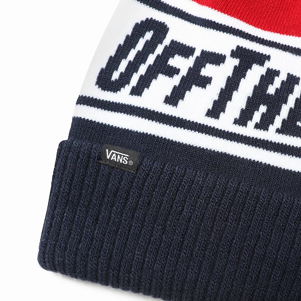 Men's Vans Off The Wall® Pom Beanie Blue | USA28574