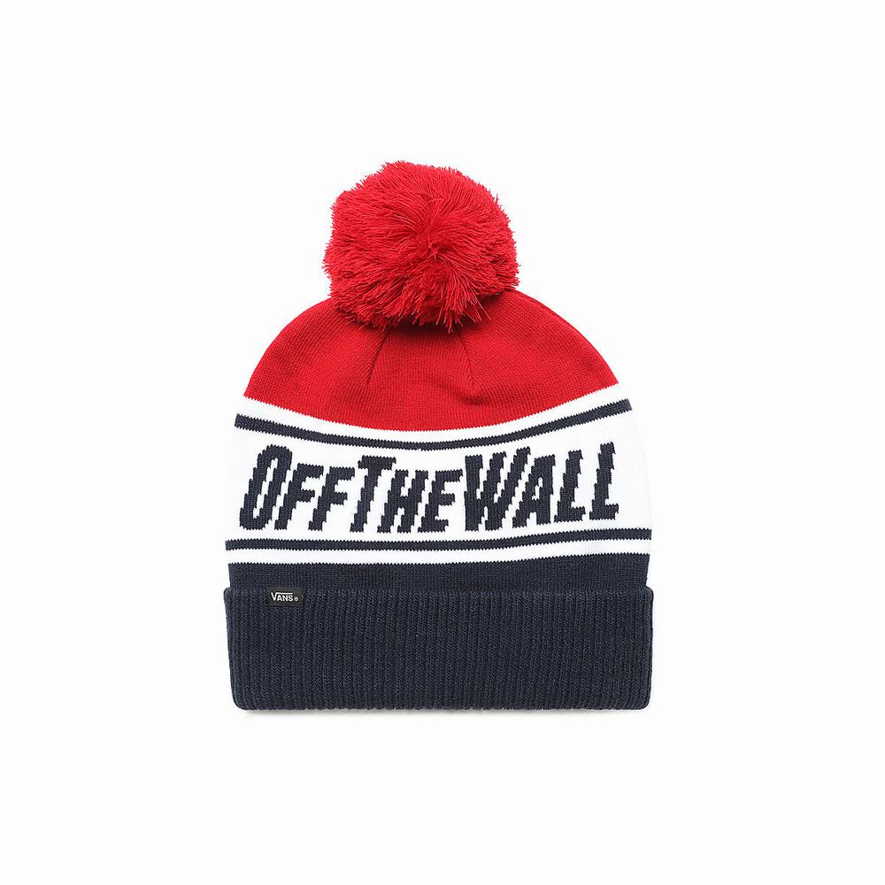 Men\'s Vans Off The Wall® Pom Beanie Blue | USA28574