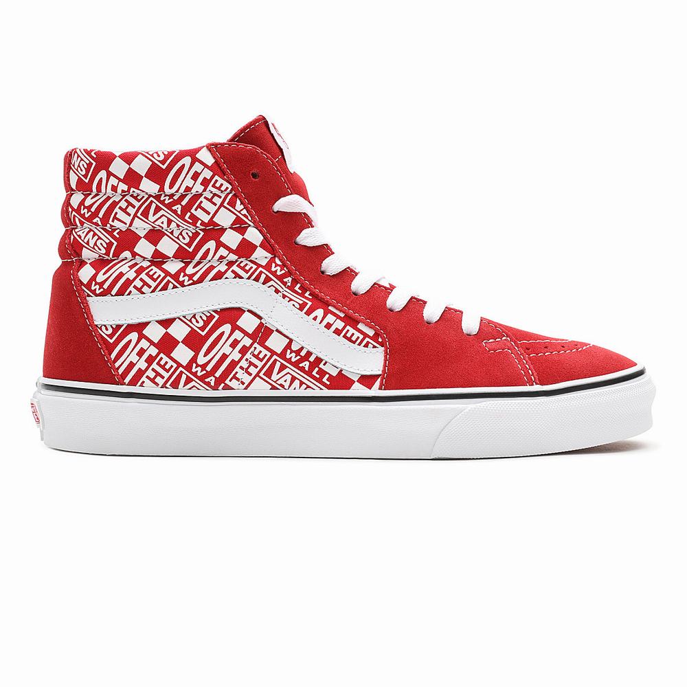 Men's Vans Off the Wall SK8-Hi Sneakers Red | USA56294