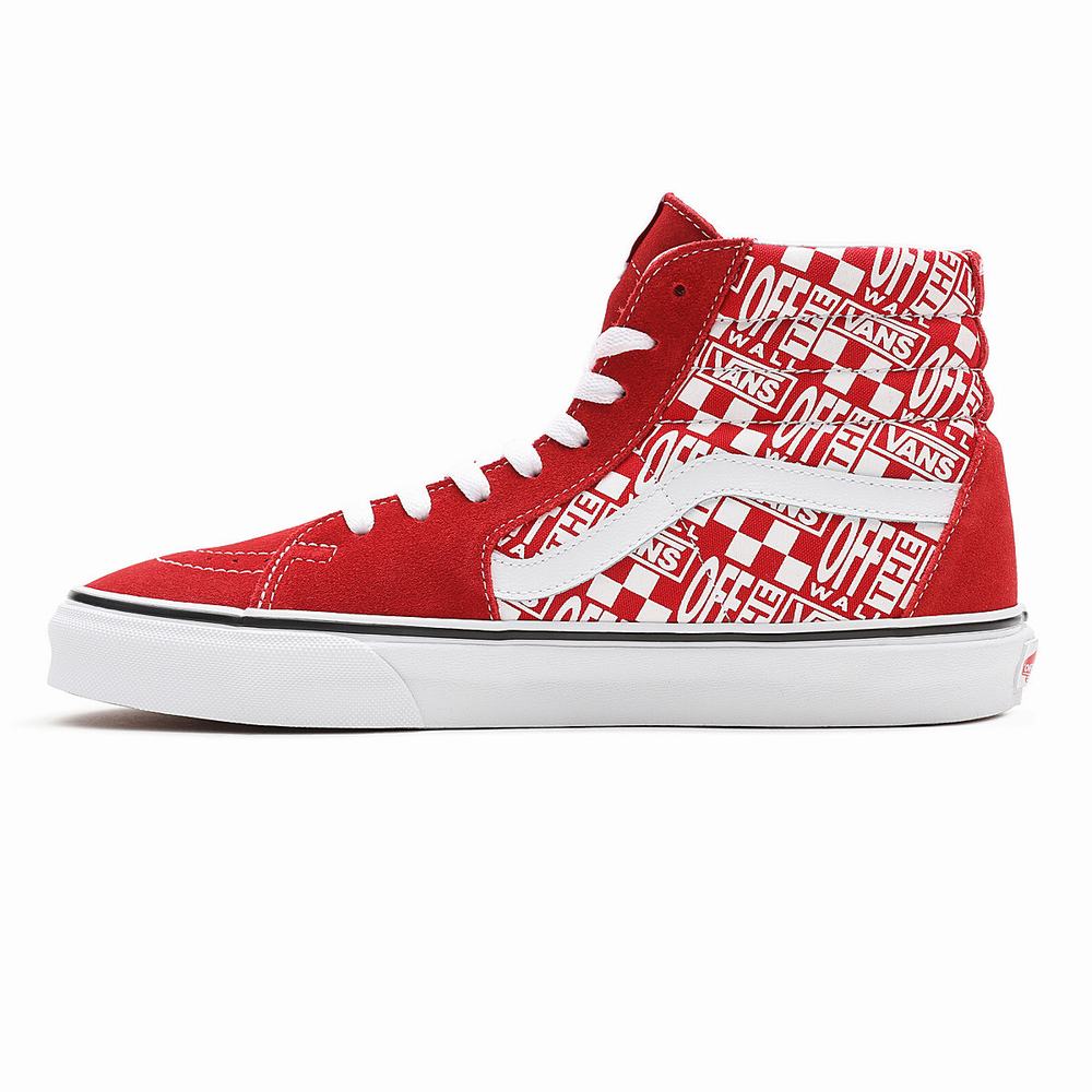 Men's Vans Off the Wall SK8-Hi Sneakers Red | USA56294