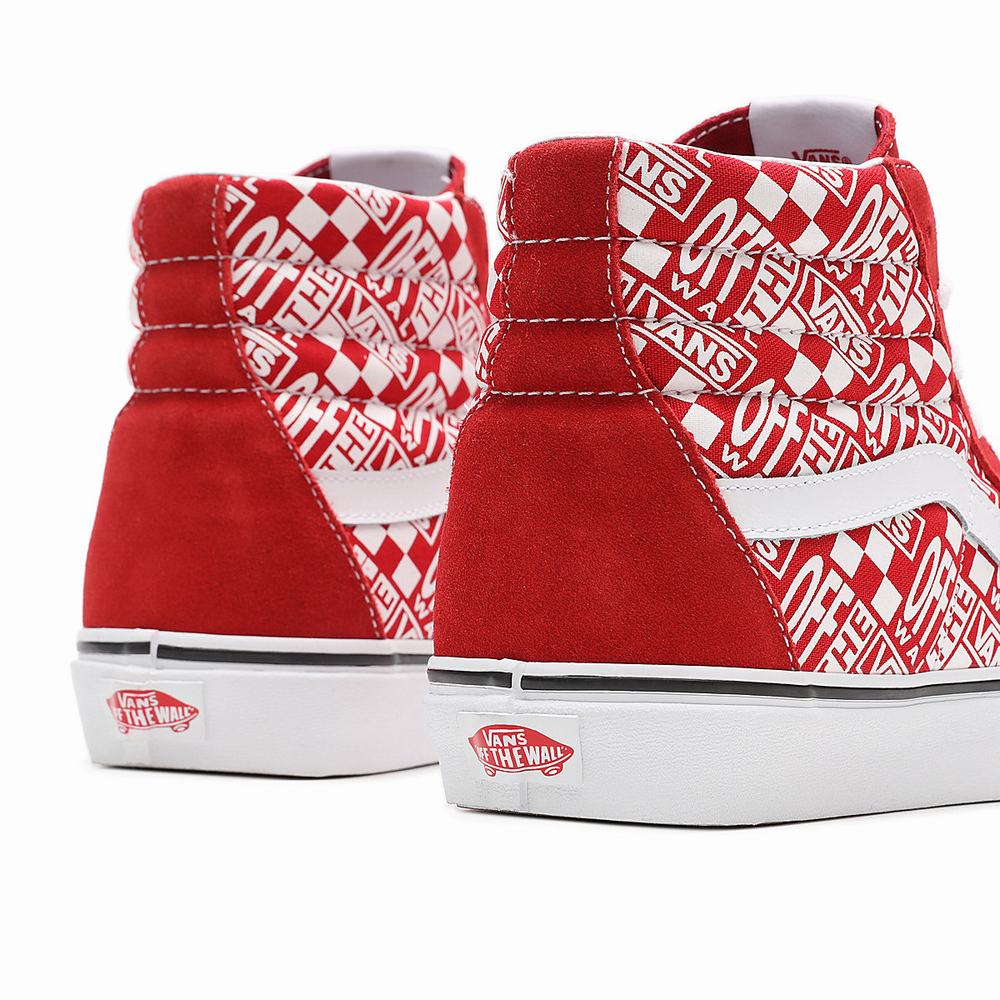 Men's Vans Off the Wall SK8-Hi Sneakers Red | USA56294