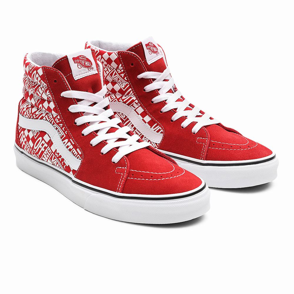 Men\'s Vans Off the Wall SK8-Hi Sneakers Red | USA56294