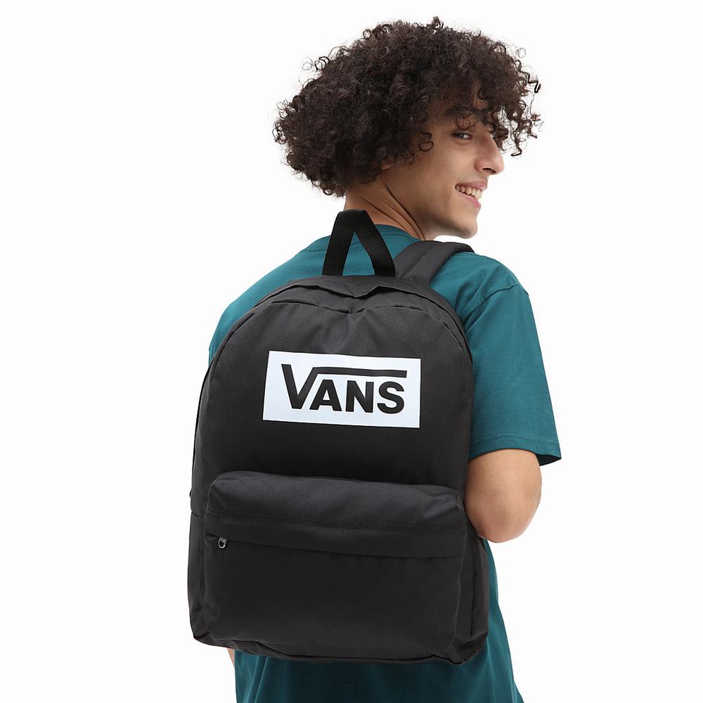 Men's Vans Old Skool Boxed Backpacks Black | USA78423