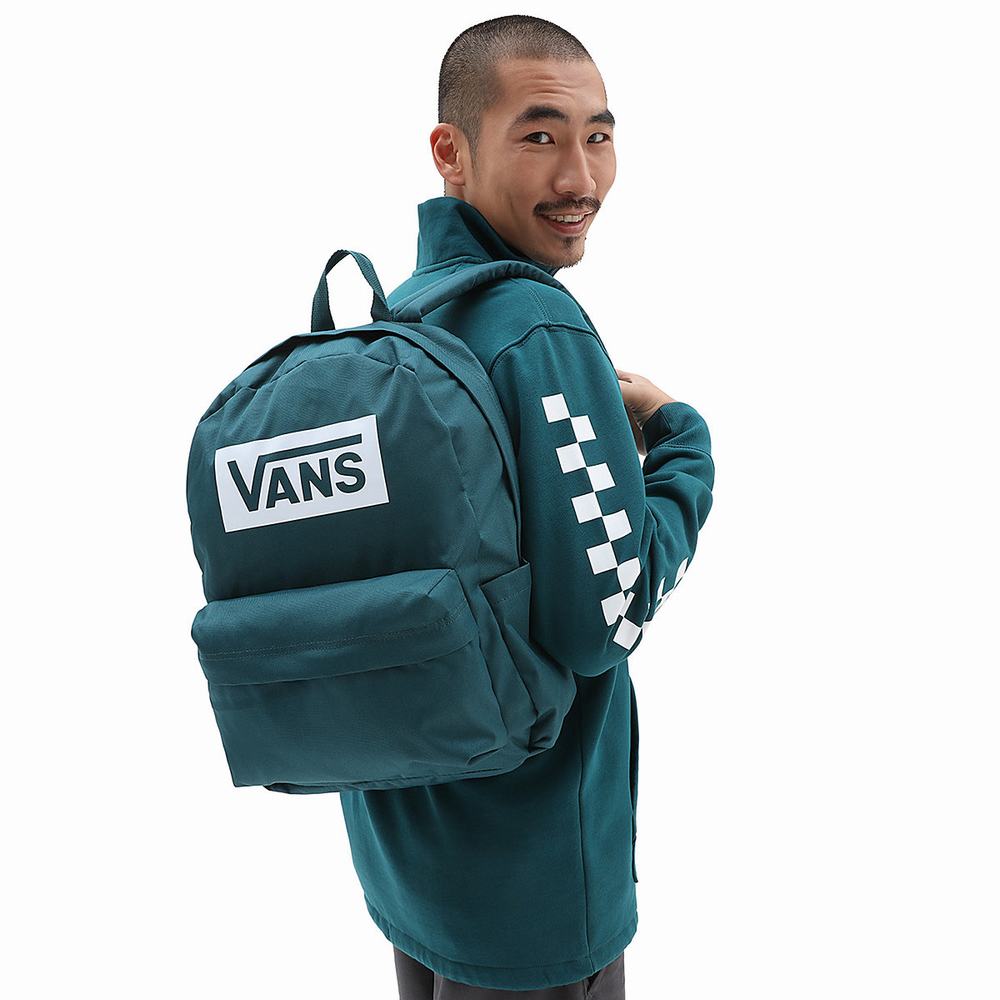 Men's Vans Old Skool Boxed Backpacks Blue | USA30427