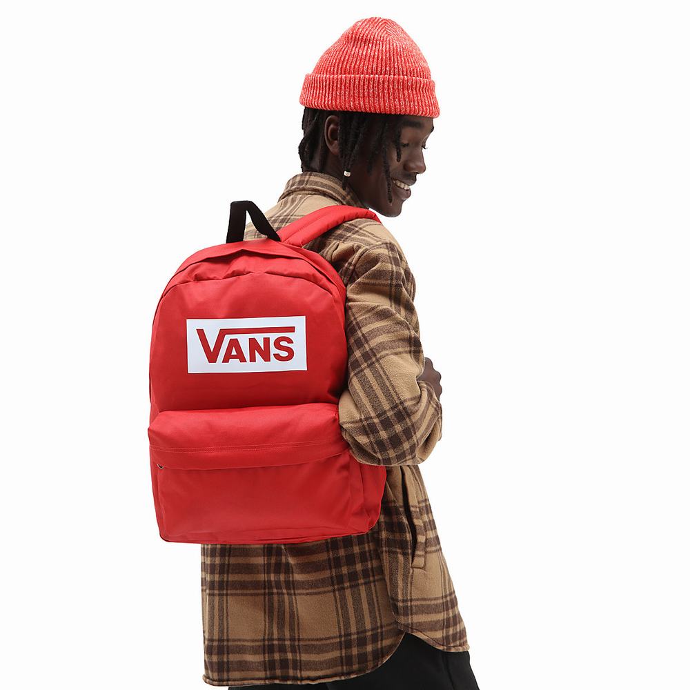 Men's Vans Old Skool Boxed Backpacks Red | USA38976