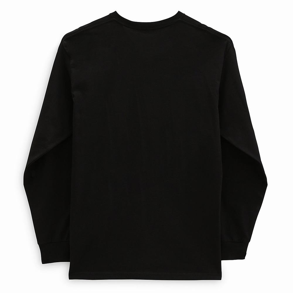 Men's Vans Old Skool Classic Long Sleeve T Shirts Black | USA95302