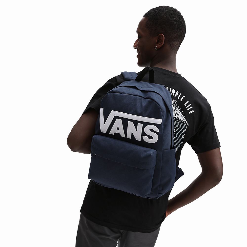 Men's Vans Old Skool Drop V Backpacks Blue | USA35274