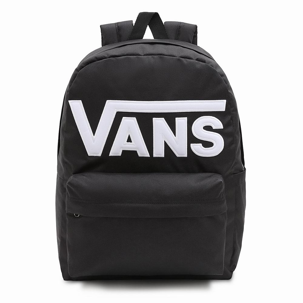 Men\'s Vans Old Skool Drop V Backpacks Black / White | USA71583