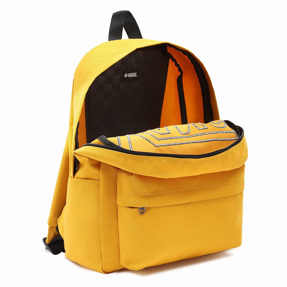 Men's Vans Old Skool Drop V Backpacks Yellow / Orange | USA30679