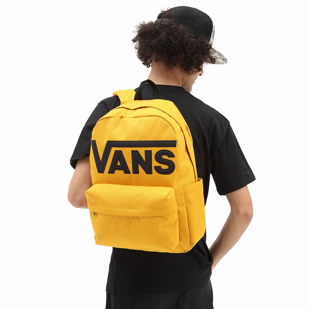 Men's Vans Old Skool Drop V Backpacks Yellow / Orange | USA30679