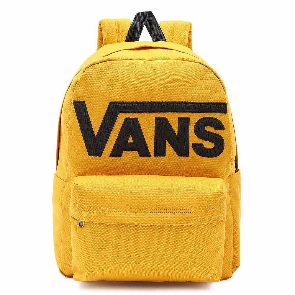 Men\'s Vans Old Skool Drop V Backpacks Yellow / Orange | USA30679