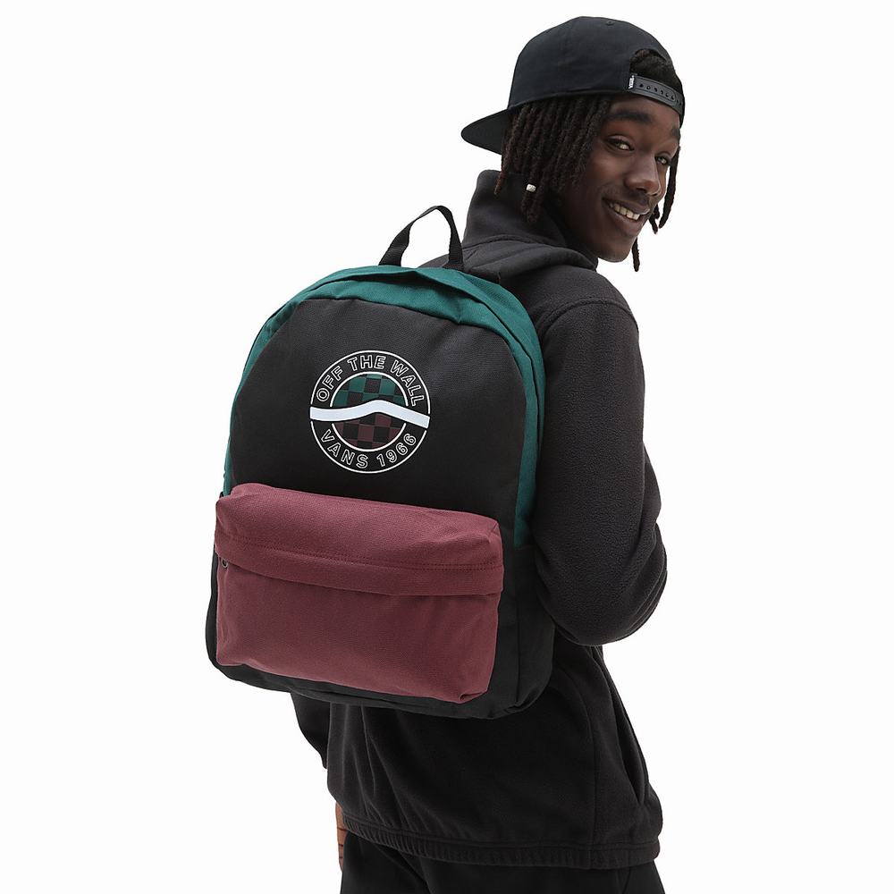 Men's Vans Old Skool H2O Backpacks Black / Green | USA18379