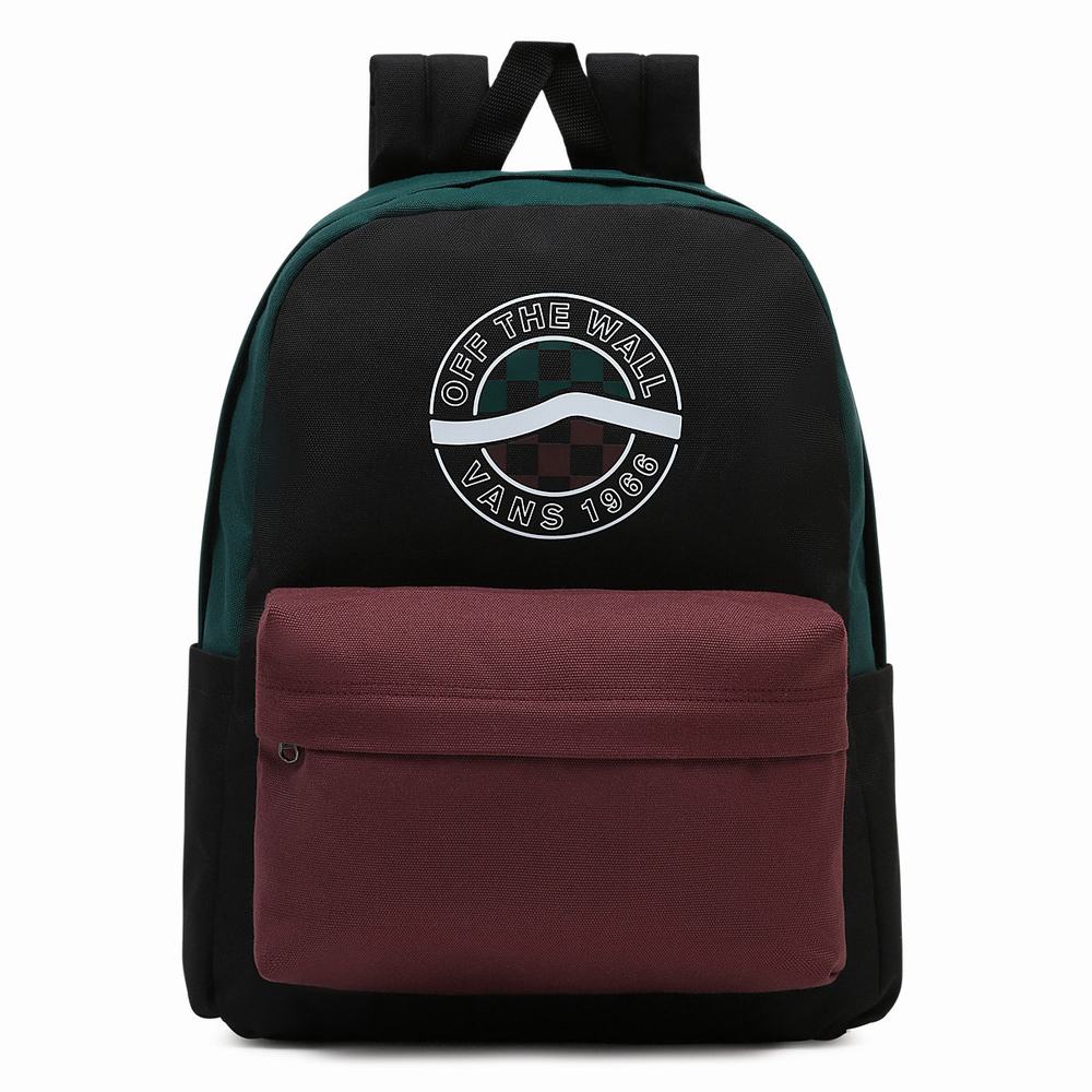 Men\'s Vans Old Skool H2O Backpacks Black / Green | USA18379