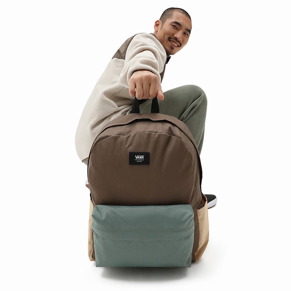 Men's Vans Old Skool H2O Backpacks Brown | USA26035