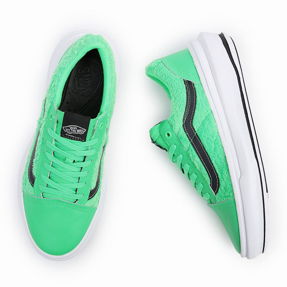 Men's Vans Old Skool Overt CC Low Top Shoes Green | USA74289