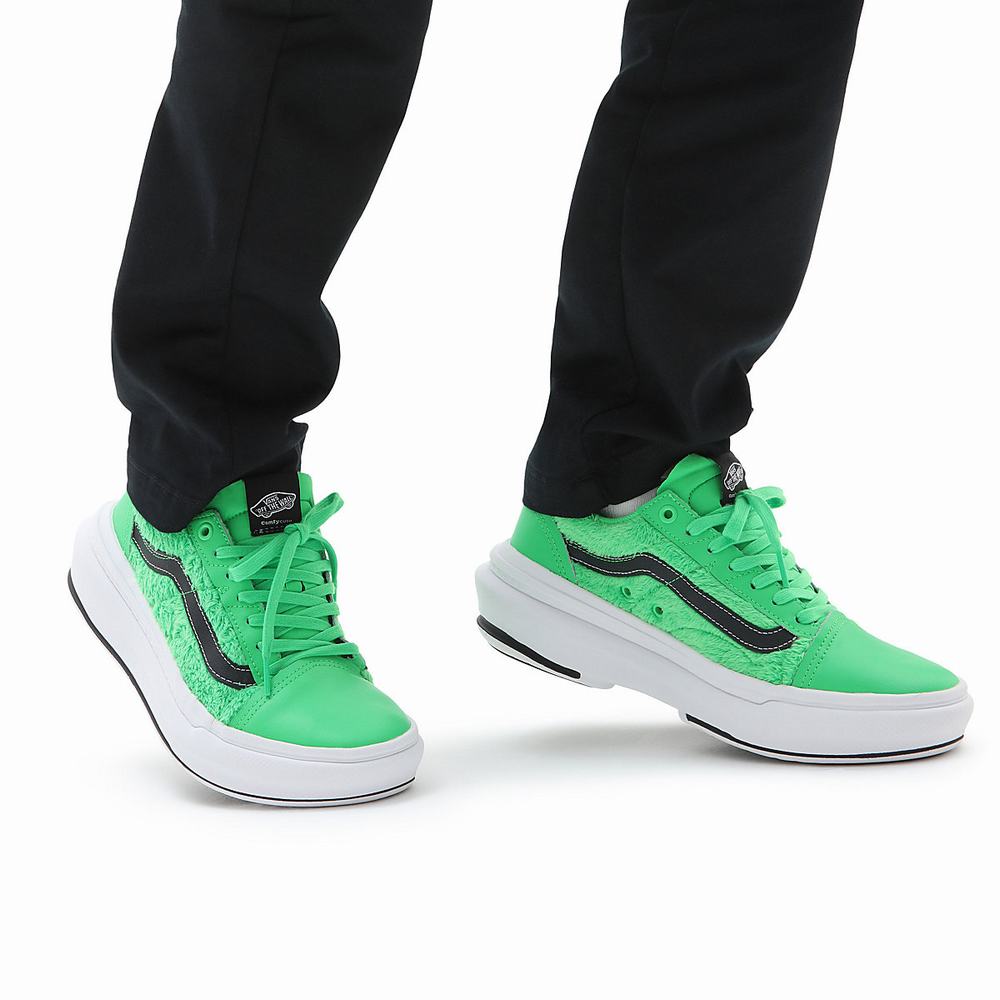 Men's Vans Old Skool Overt CC Low Top Shoes Green | USA74289