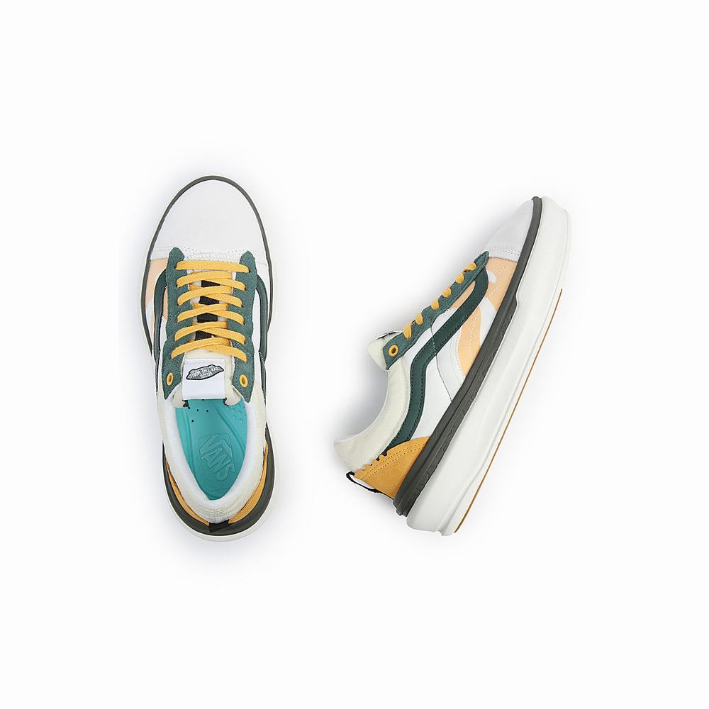 Men's Vans Old Skool Overt Plus CC Sneakers Green / White | USA53869