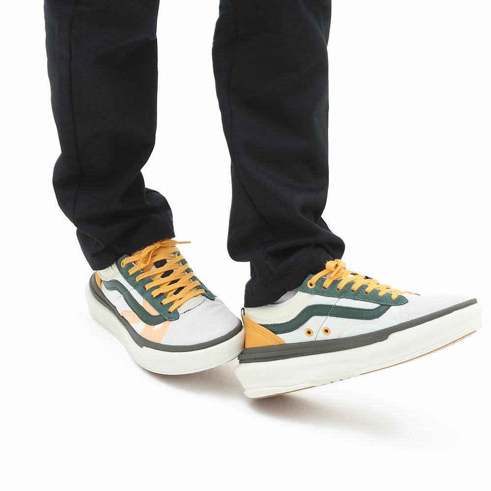 Men's Vans Old Skool Overt Plus CC Sneakers Green / White | USA53869