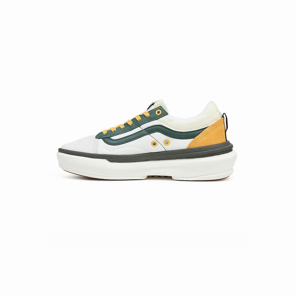 Men's Vans Old Skool Overt Plus CC Sneakers Green / White | USA53869