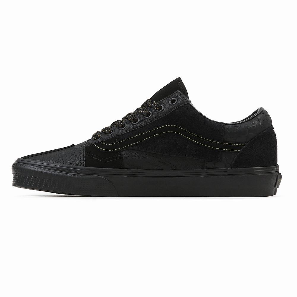 Men's Vans Old Skool Patchwork Sneakers Black | USA47681