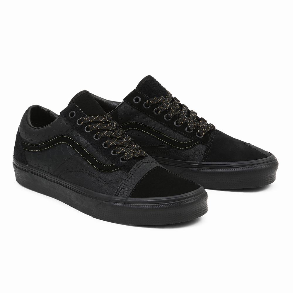 Men\'s Vans Old Skool Patchwork Sneakers Black | USA47681