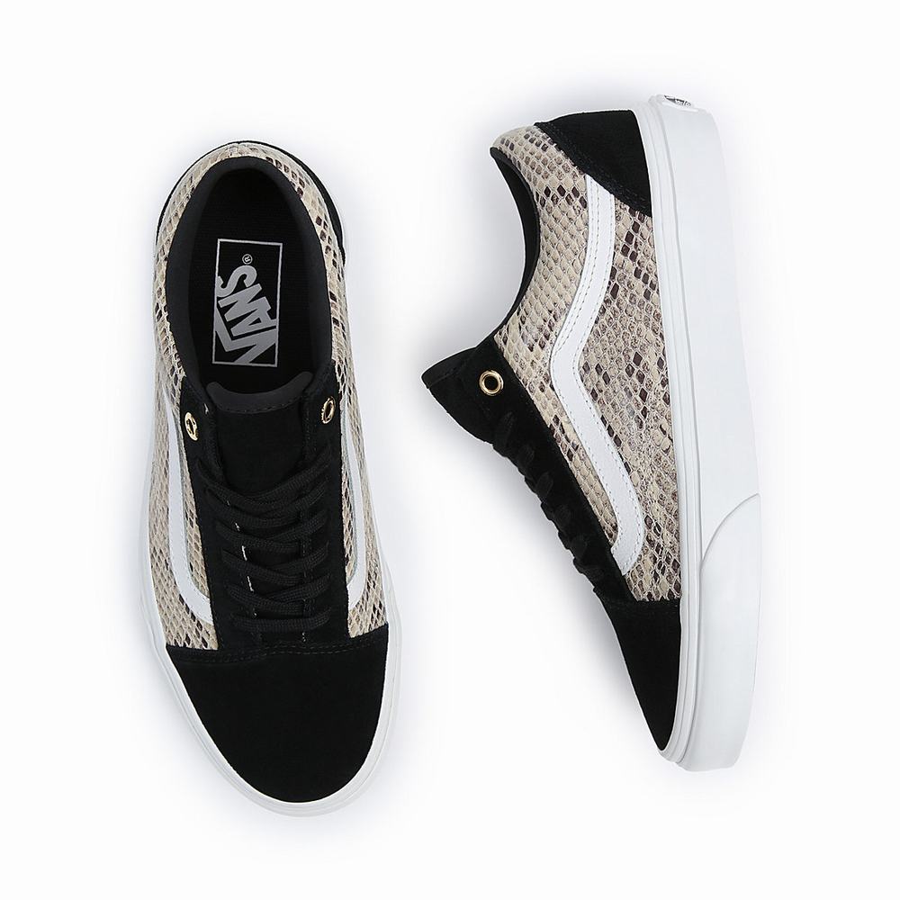 Men's Vans Old Skool Sneakers Black / Beige | USA25930