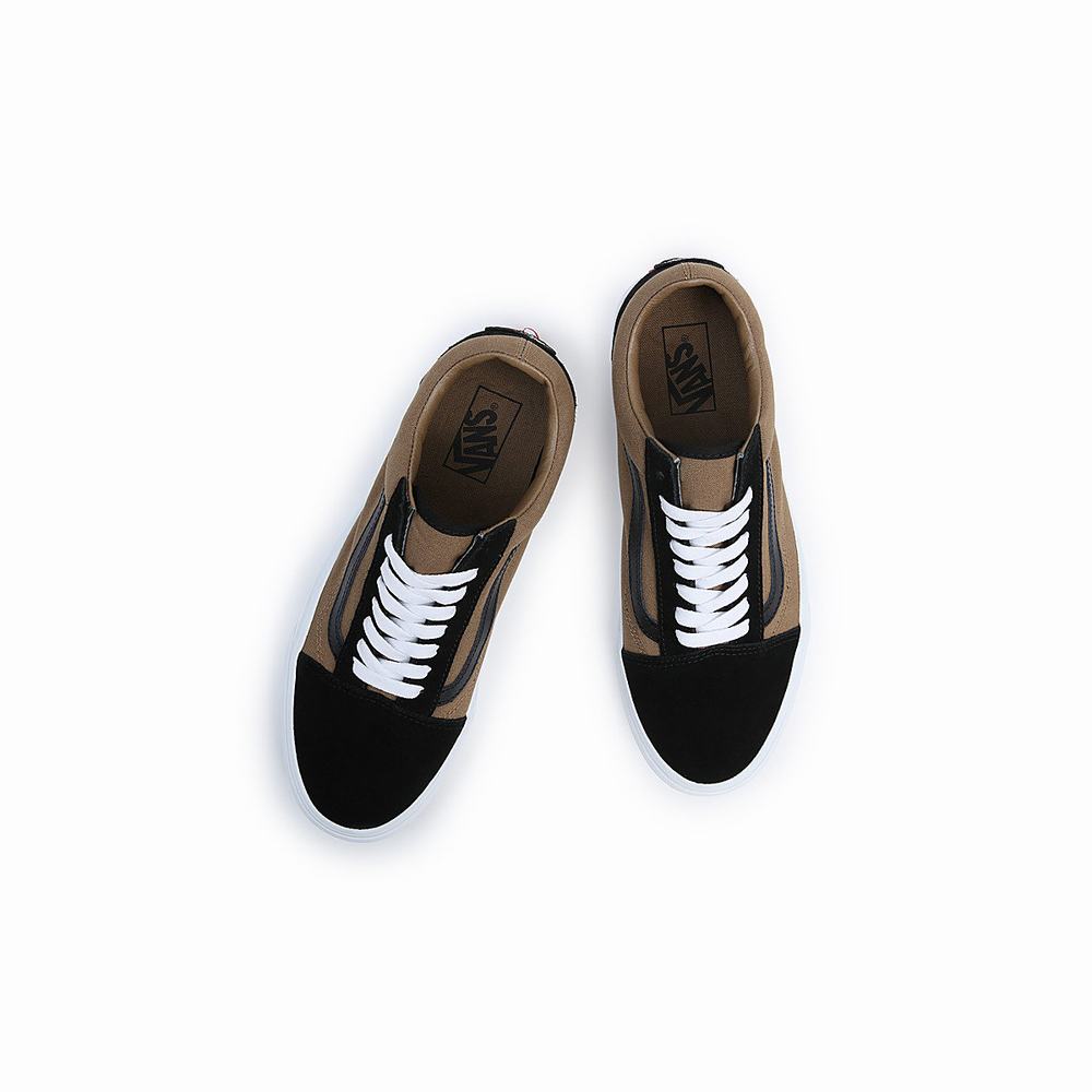 Men's Vans Old Skool Sneakers Black / Brown | USA34562