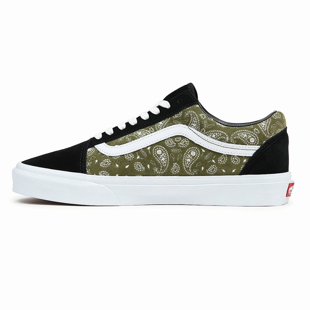 Men's Vans Old Skool Sneakers Black / Green | USA34612